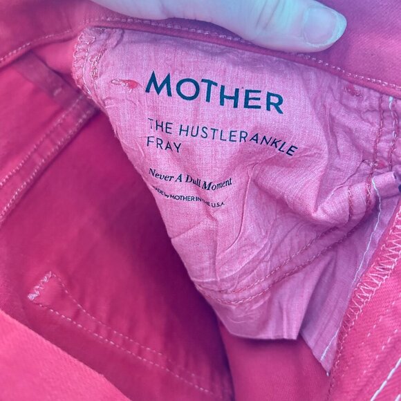 Mother The Hustler Ankle Fray Jeans Size 28 Never A Dull Moment New Years Red - Picture 11 of 14